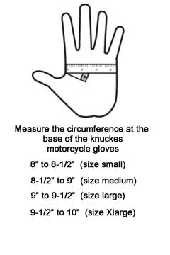 motorcycle glove size chart